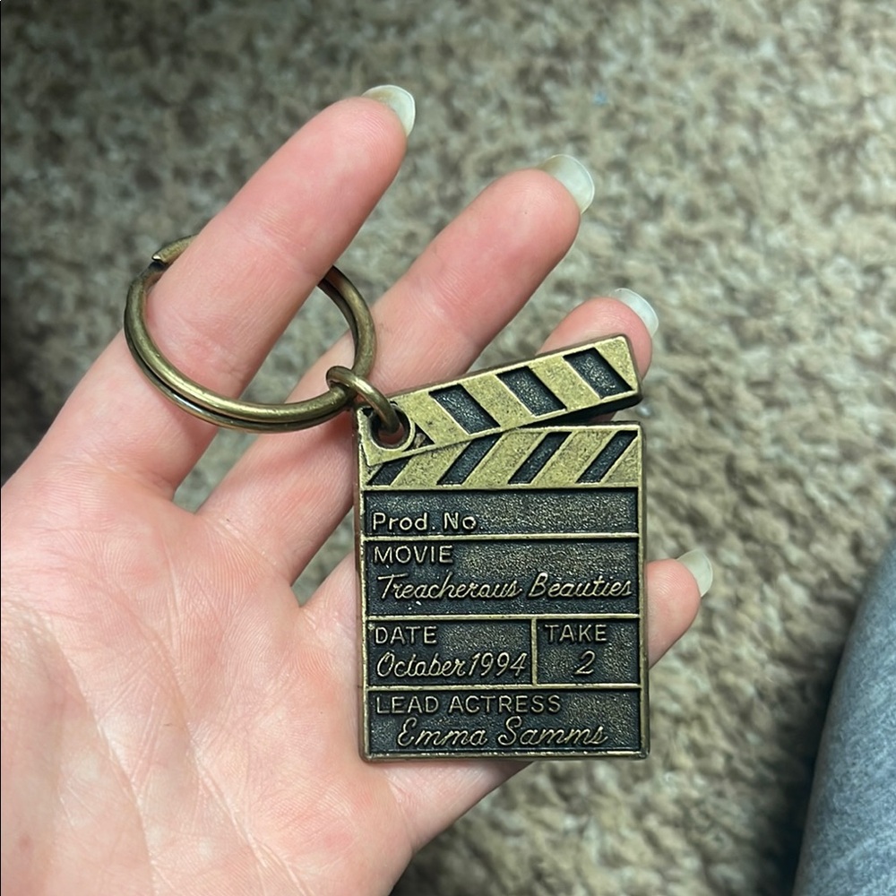 Treacherous Beauties Movie Clapperboard Vintage Keychain